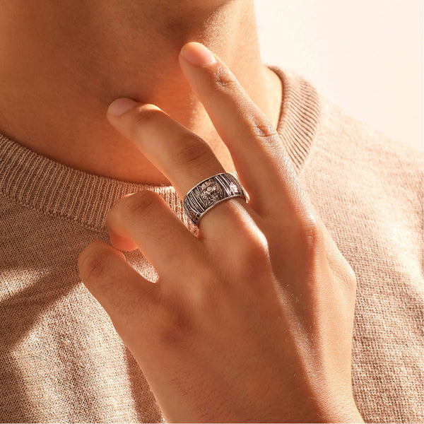 Buy Pure Silver Rings for Men Online in India | Taj Mahal Silver