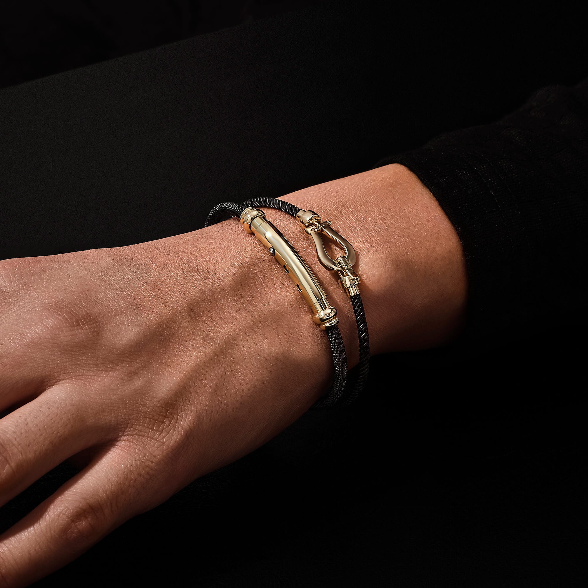 Adjustable Signature Bangle Bracelet in Gold