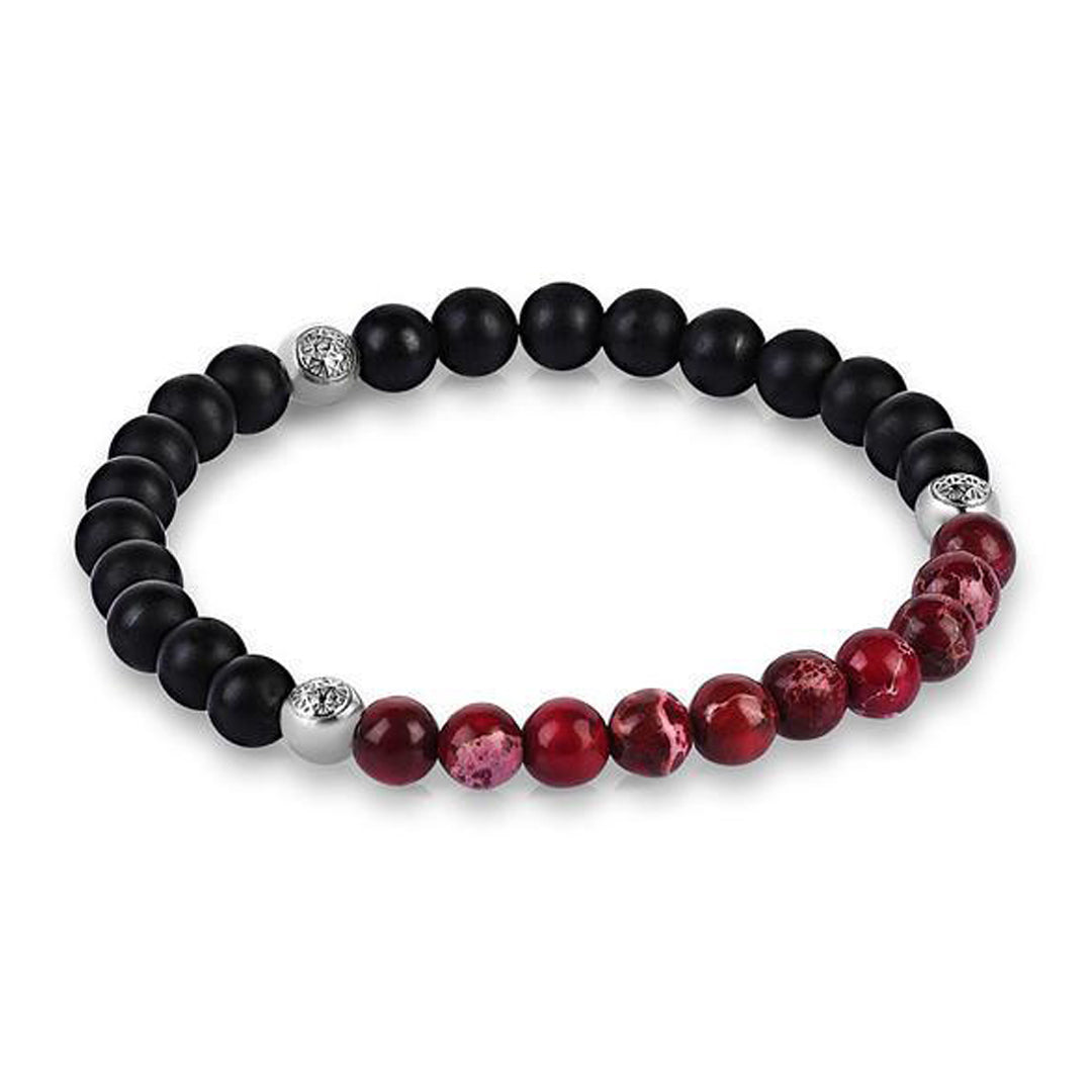 Agate Beaded Bracelet - Red Jasper