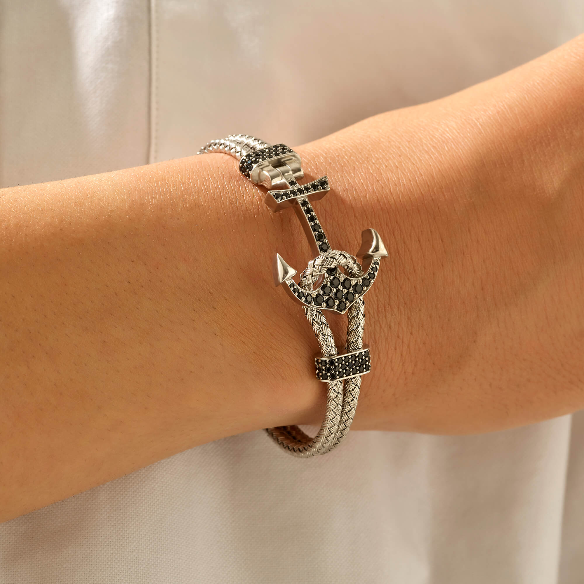 Men's Anchor Design Bracelet in 925 Sterling Silver