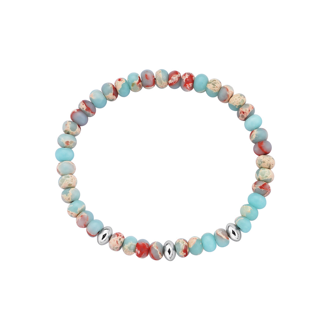 Premium Minimal Aqua Terra Gemstone Beaded Bracelet for Men