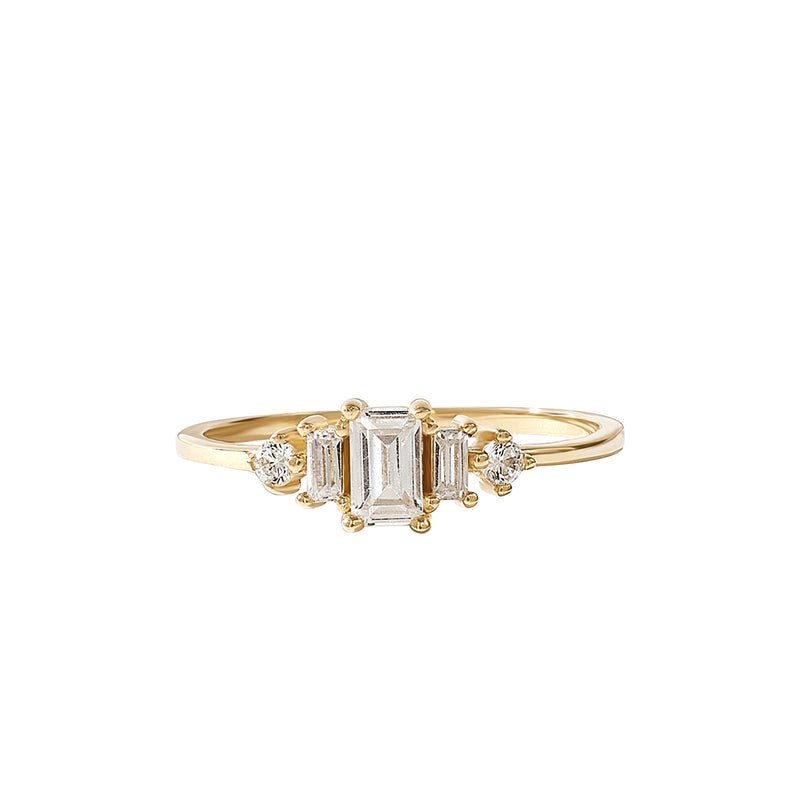 0.45 ctw Diamond Art Deco Engagement Ring in Real Gold