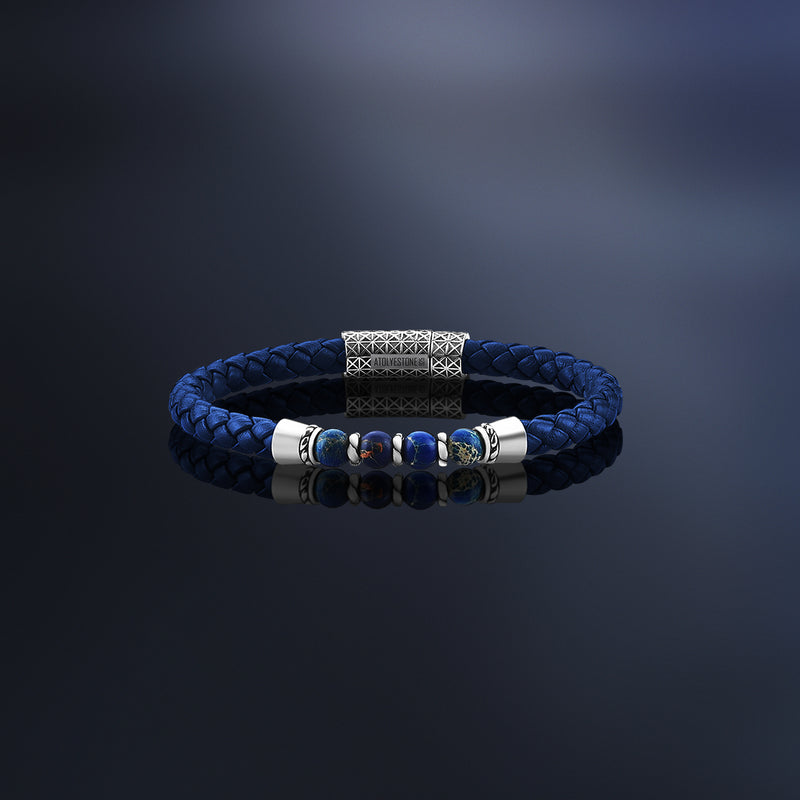 Titanium Men's Bracelet, Mens Titanium Bracelet with Gold Plated Steel  Inlay, 0.56ctw. Natural Blue Sapphire Rounds | TB1617STGL-BSAPH |  QuintessenceJewelry