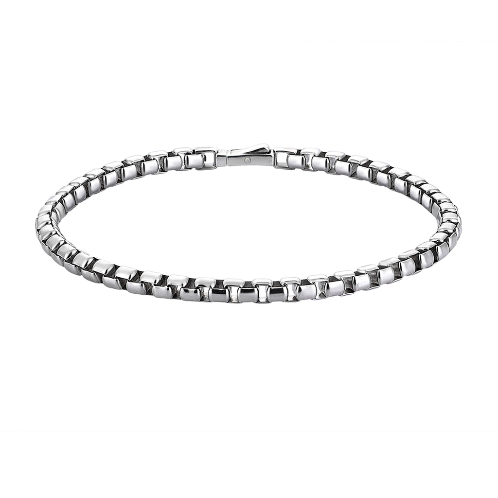 Men's Box Chain Bracelet - Sterling Silver