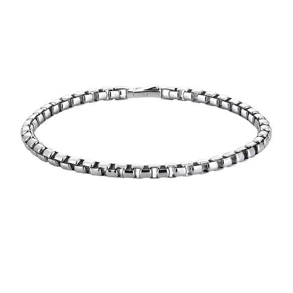 Men's Box Chain Bracelet in 925 Sterling Silver - Atolyestone