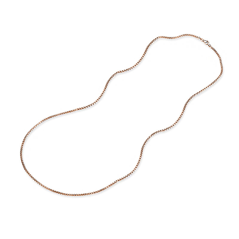 Men's 14k Solid Rose Gold 1.70mm Box Chain Necklace