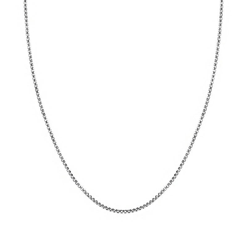 Men's 14k Real White Gold 1.70mm Box Chain Necklace