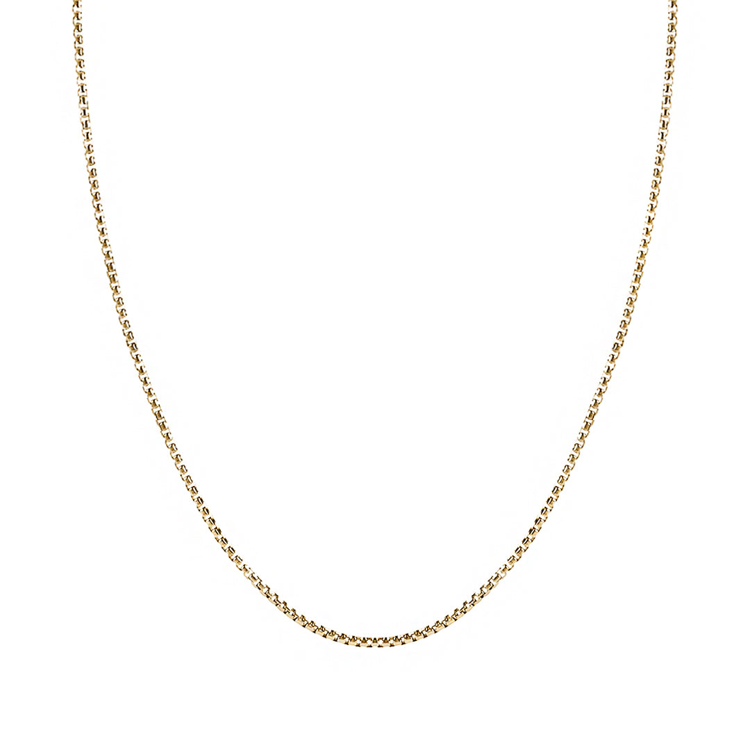 Men's 14k Real Yellow Gold 1.70mm Box Chain Necklace
