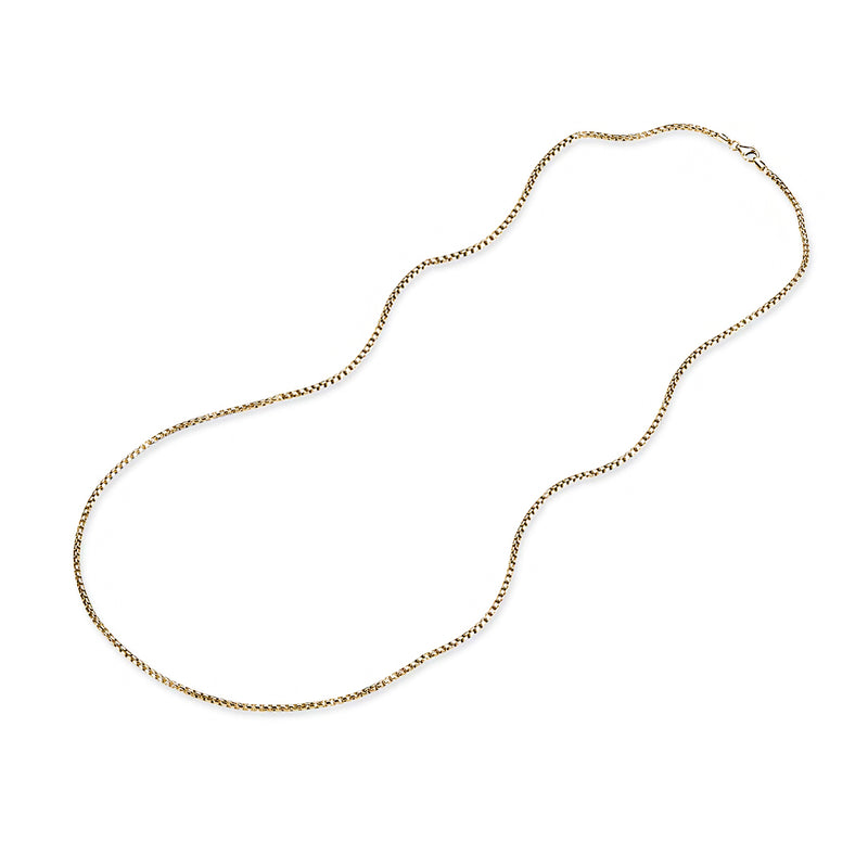 Men's 14k Solid Yellow Gold 1.70mm Box Chain Necklace