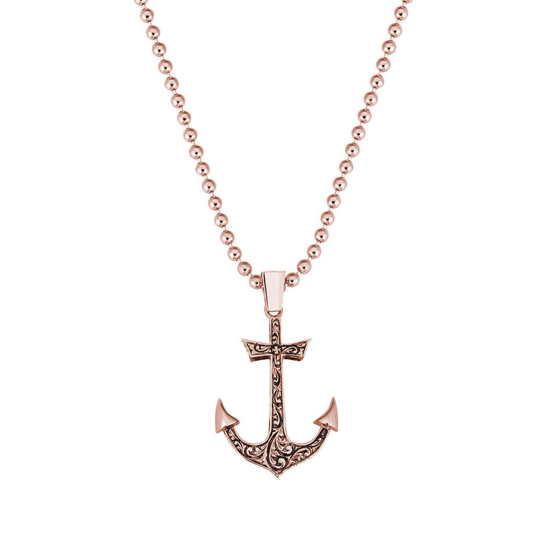 Classic Anchor Necklace - Solid Gold
