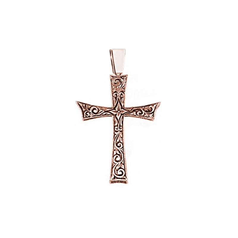 Mens 14k Solid Gold Cross Necklace 