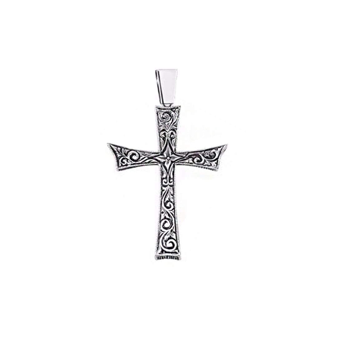 Solid Gold Mens Cross Necklace 