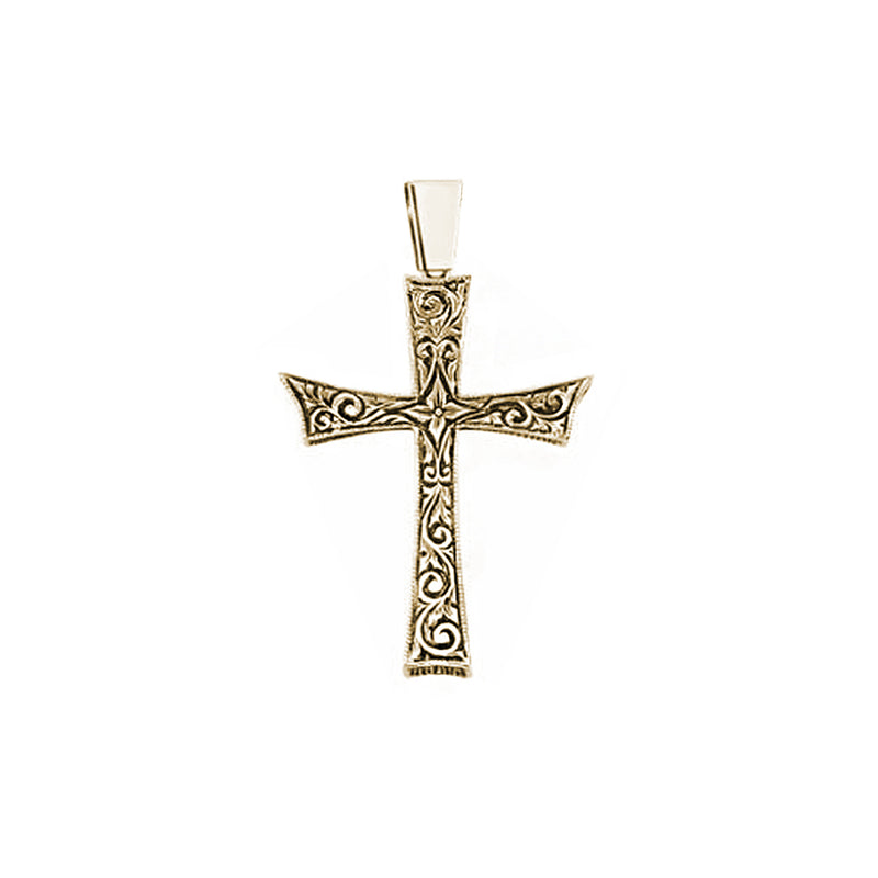 18k Solid Gold Cross Necklace 