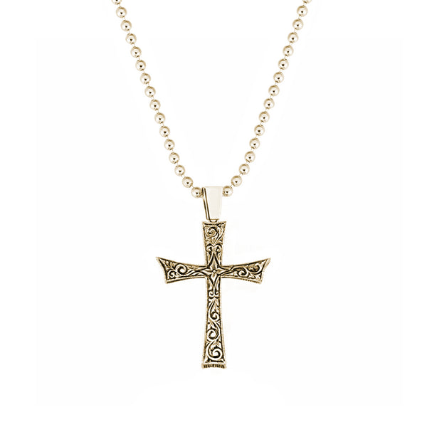 Classic Cross Necklace - Solid Gold