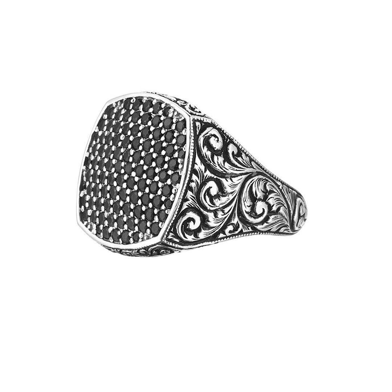 Mens Classic Cushion Pave Ring