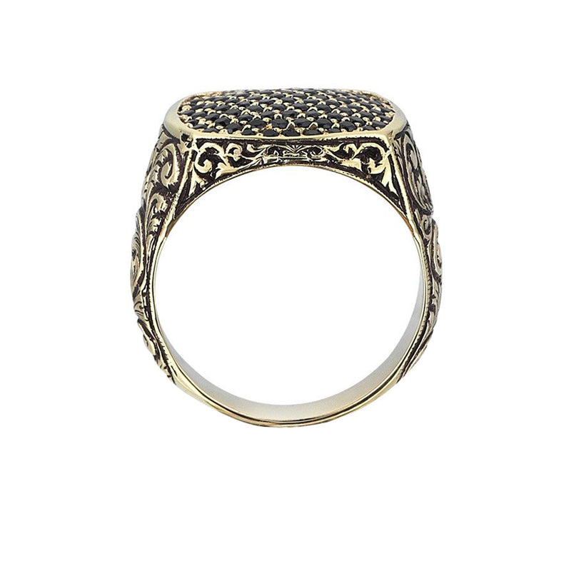 Classic Cushion Pave Ring - Yellow Gold - Pave Cubic Zirconia