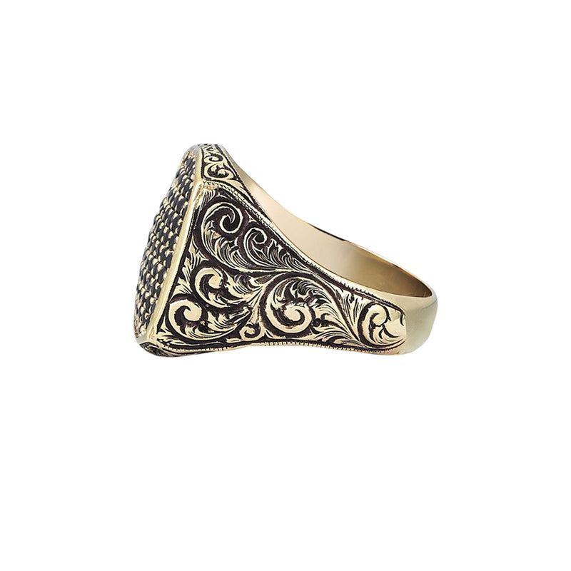 Mens Classic Cushion Pave Ring by Atolyestone