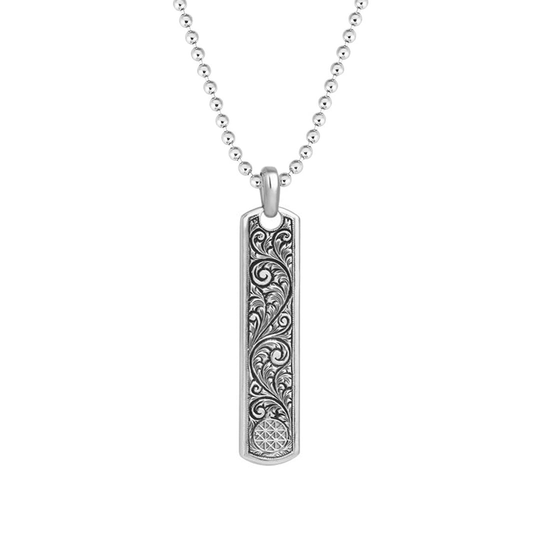 Mens Samurai Tag Necklace  With Chain