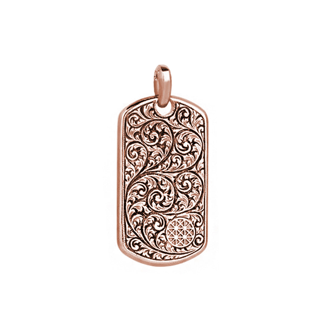 Mens Soldier Tag Necklace - Solid Gold