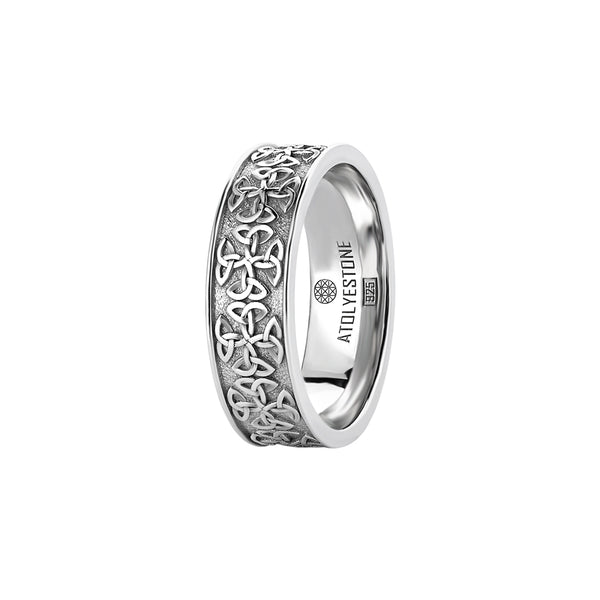 Men's Celtic Knot Band Ring in 925 Solid Silver