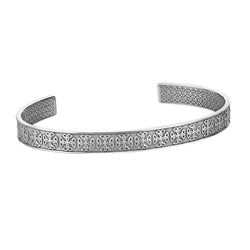 Men's 925 Sterling Silver Open Cuff Bracelet with Celtic Design