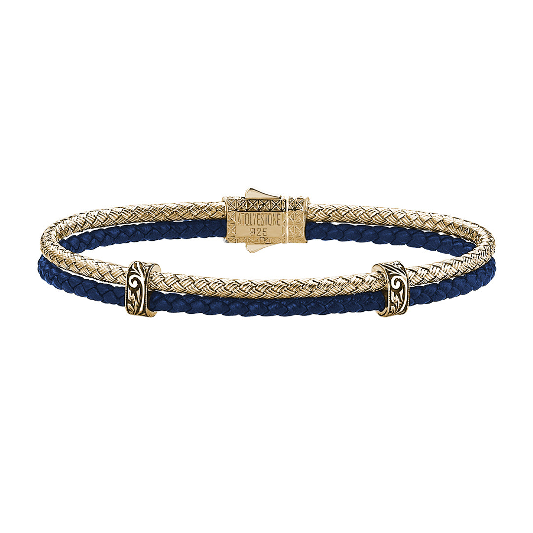 Classic Leather and Silver Bangle