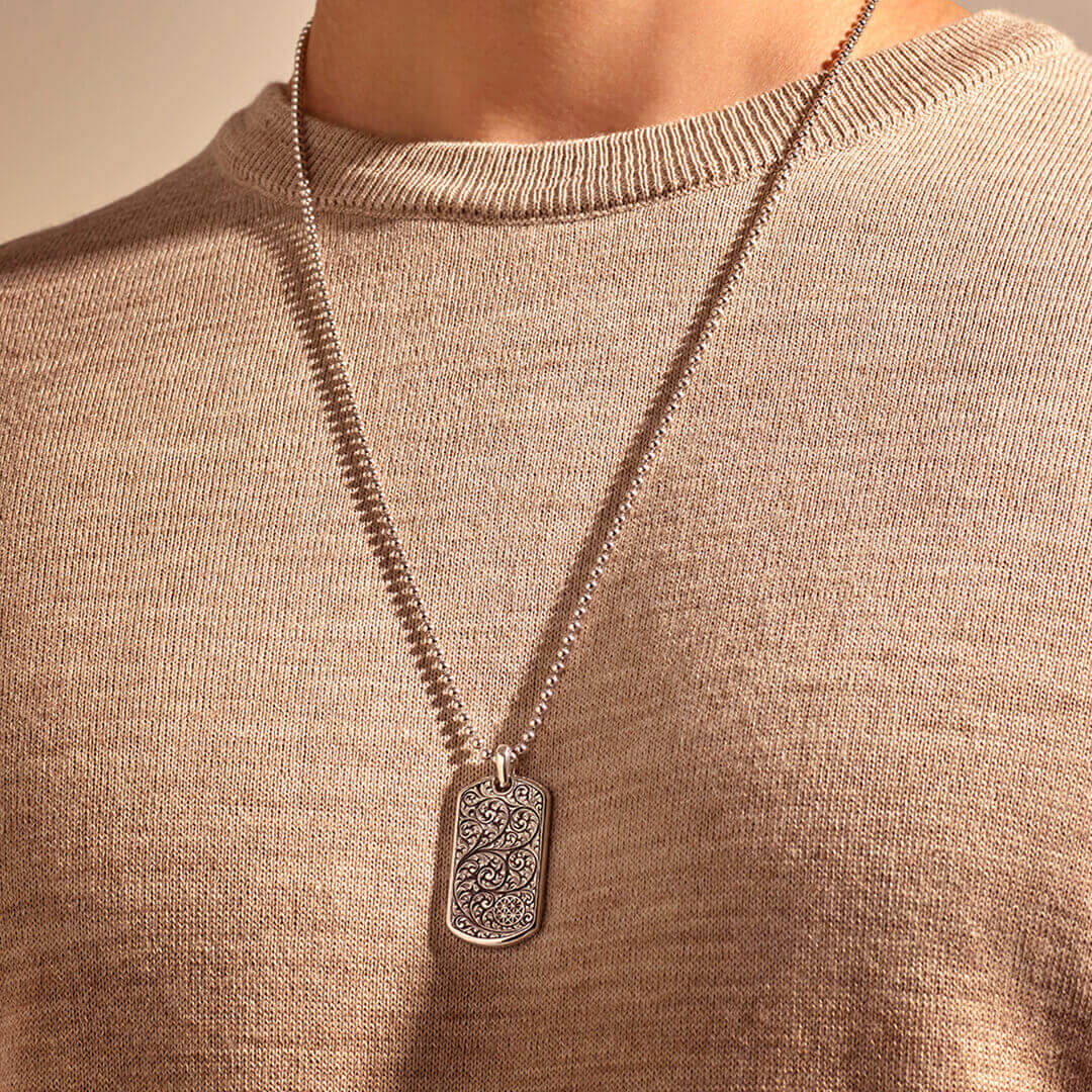 Classic Soldier Tag Pendant in 925k Sterling Silver