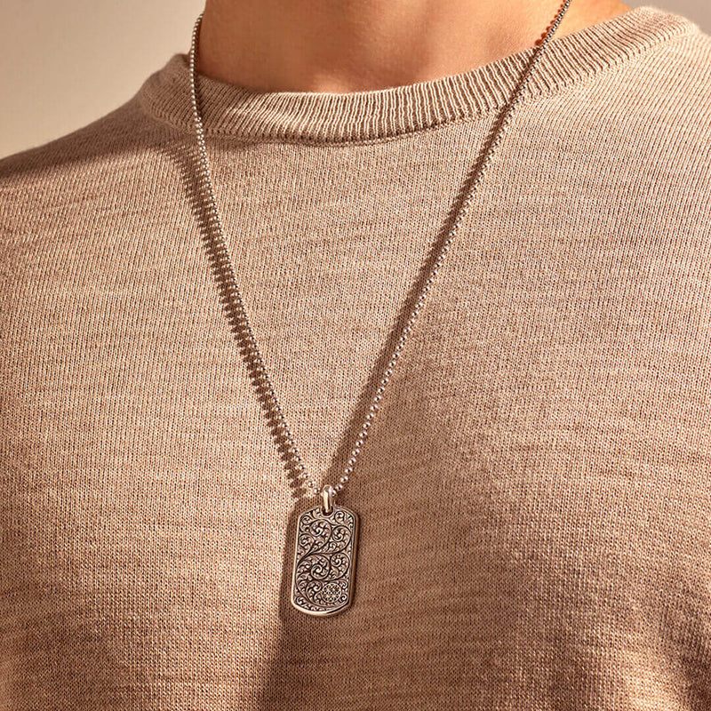 Classic Soldier Tag Necklace - Solid Silver  (Pendant Only)