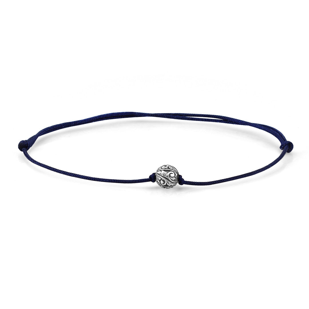 Classic Charm Macrame - Silver - Navy