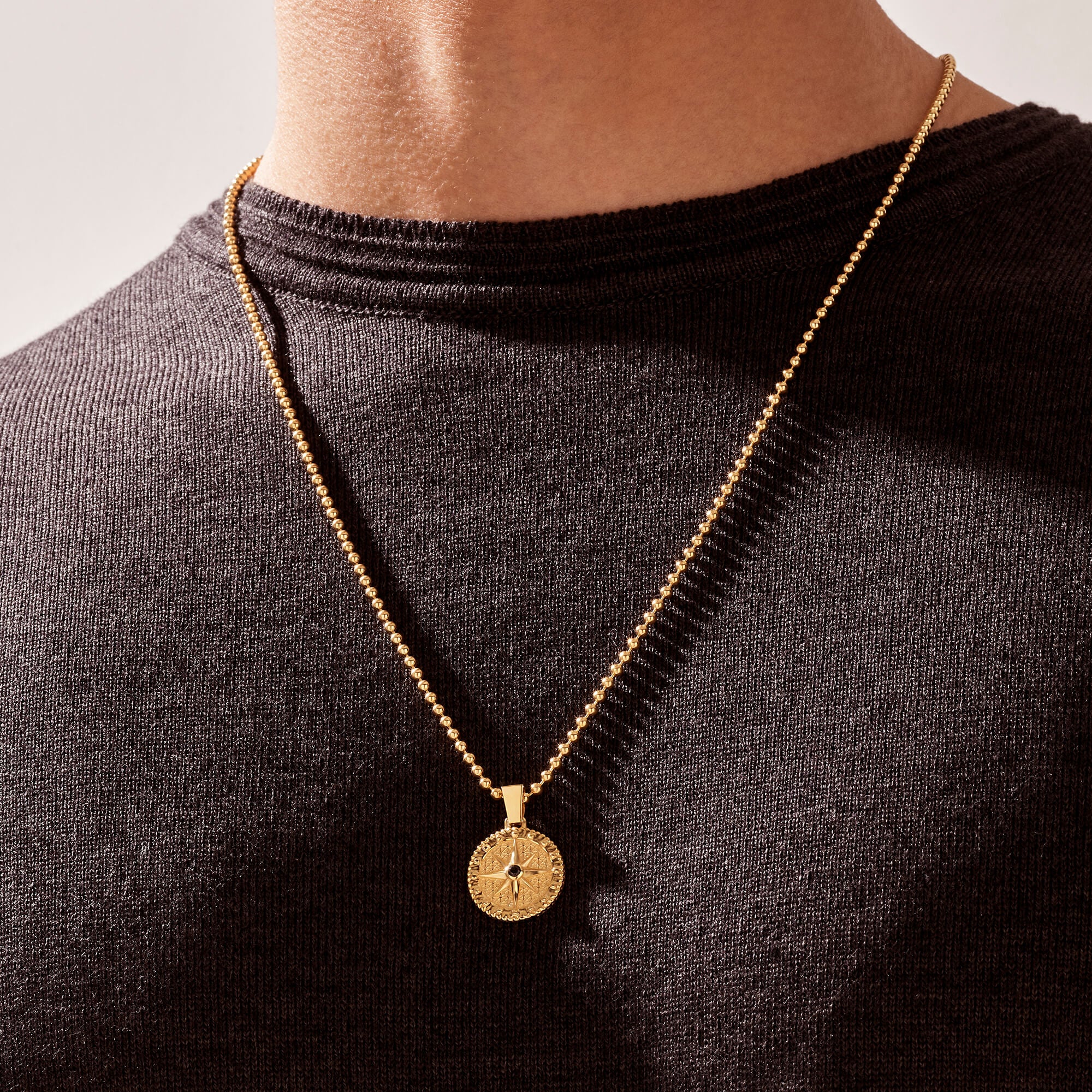 Compass Necklace in Gold (Pendant Only)