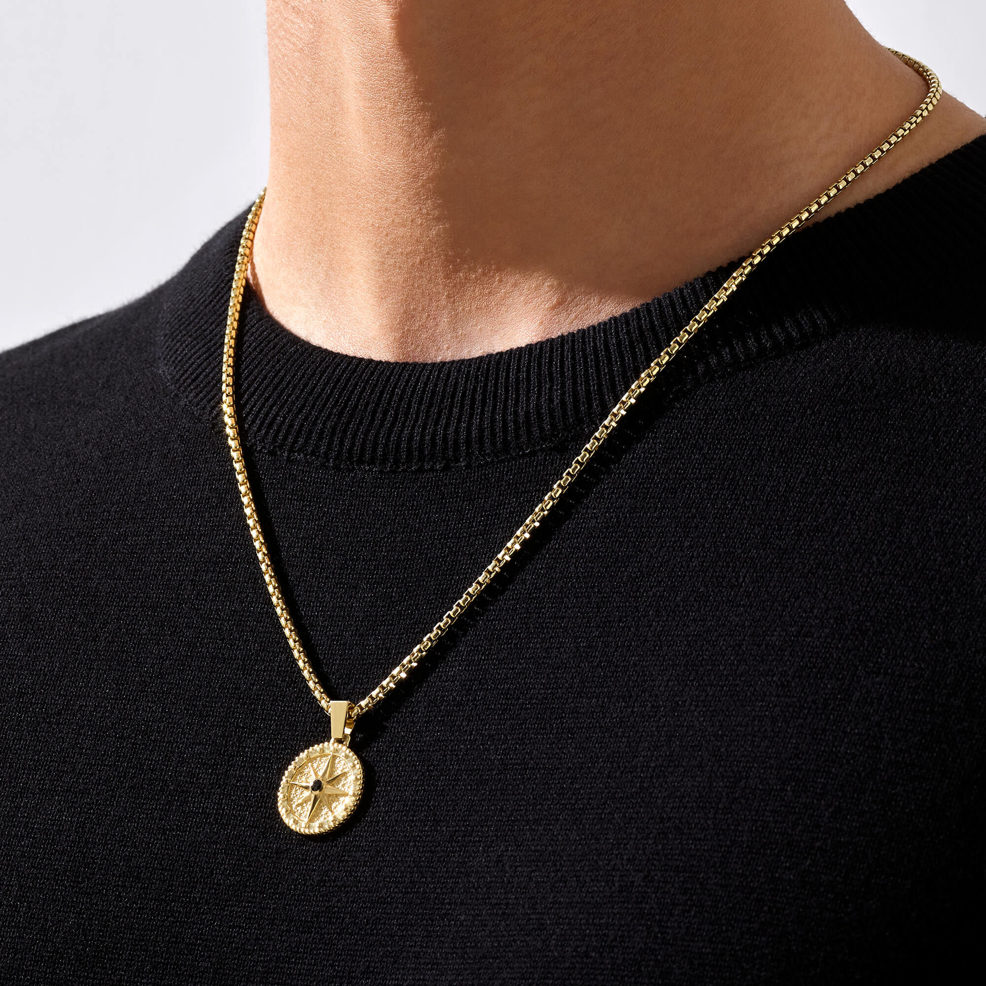 Compass Necklace in Gold (Pendant Only)