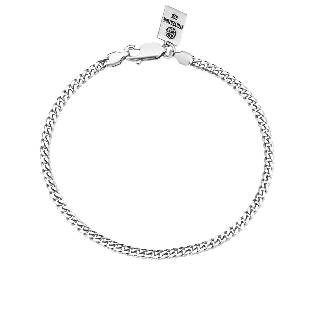 Atolyestone Men's Cuban Links Bracelet in 925 Sterling Silver