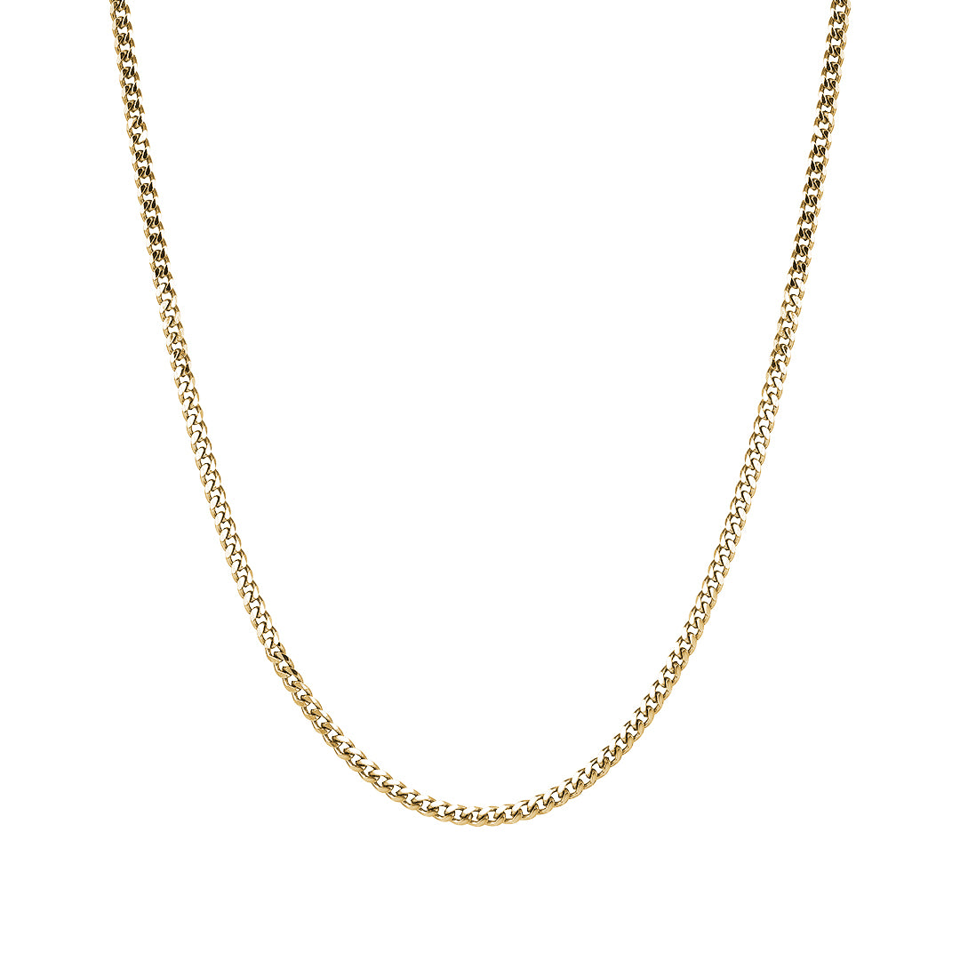 Men's 925 Sterling Silver Cuban Links Chain Necklace - Yellow Gold