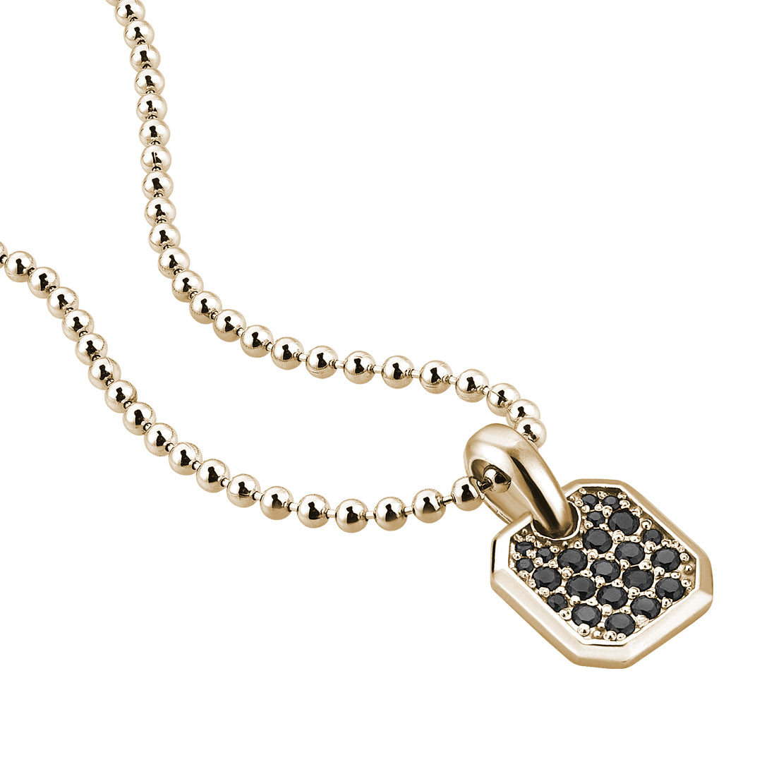 Men's Cushion Square Tag Pendant in 10K Solid Yellow Gold
