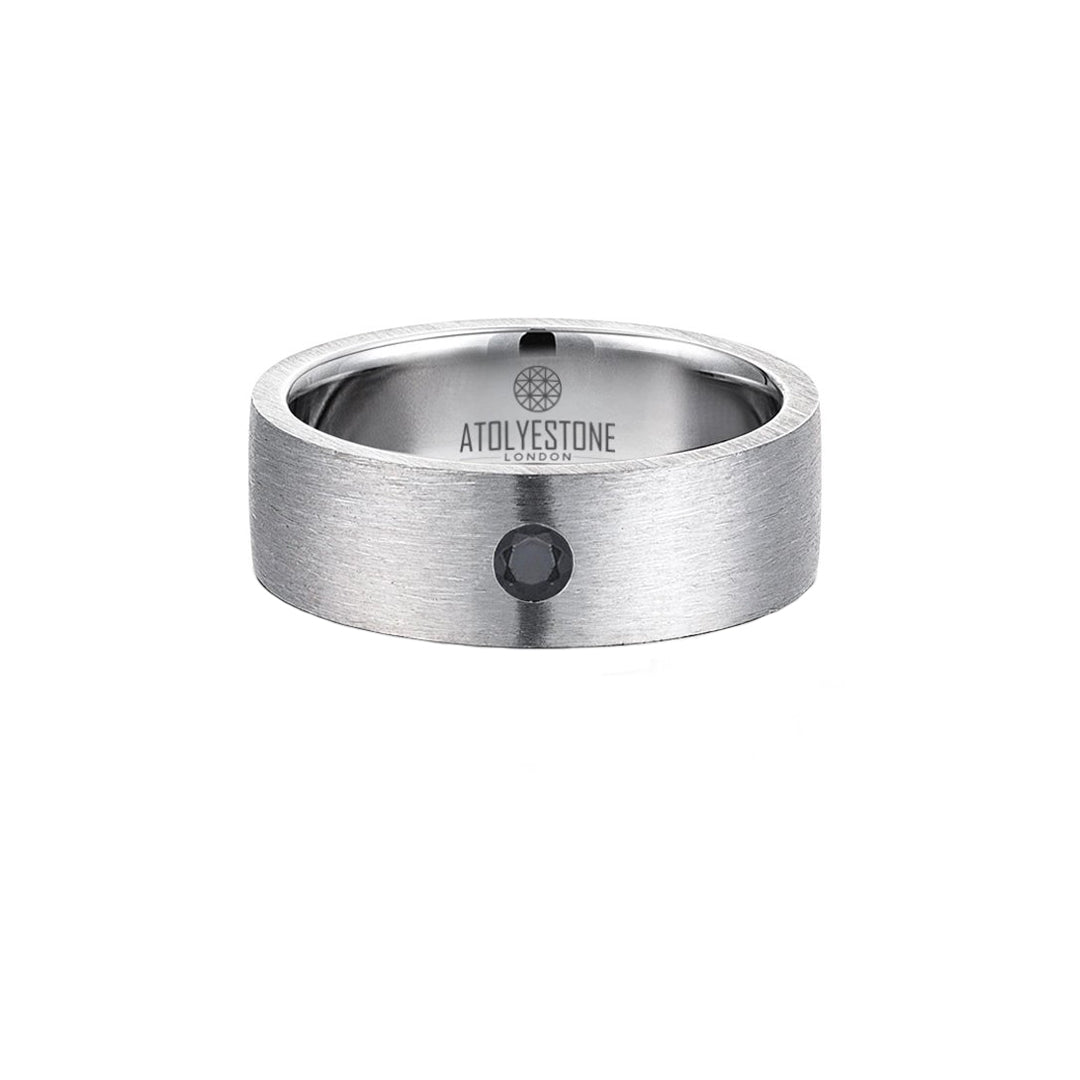 Diamond Coyote Buttes Ring - Silver - Black Diamond - 7mm