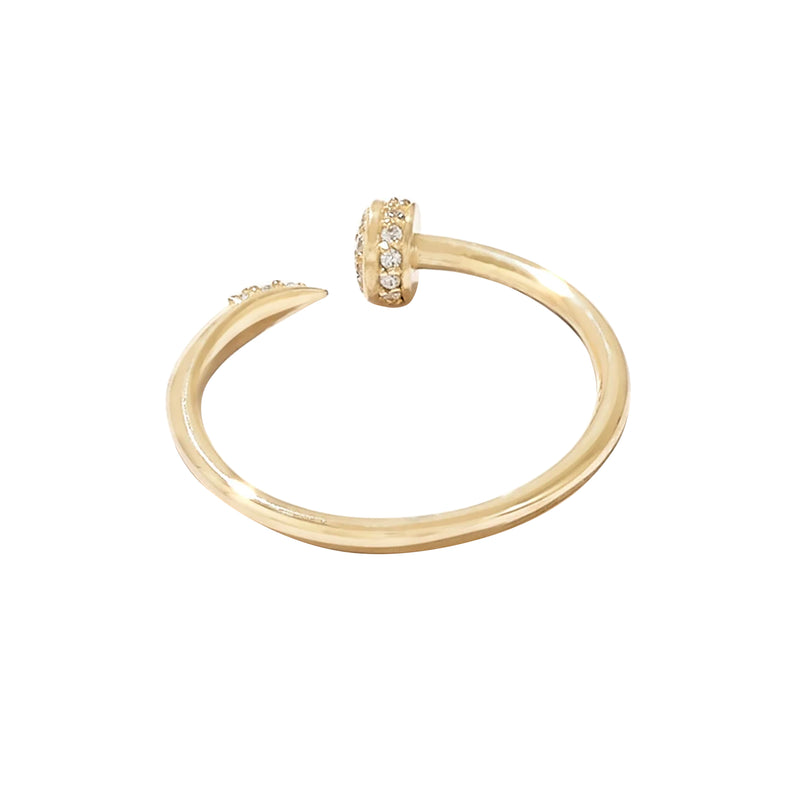 Women's 0.11 ctw Diamond Pave Open Nail Ring in Gold