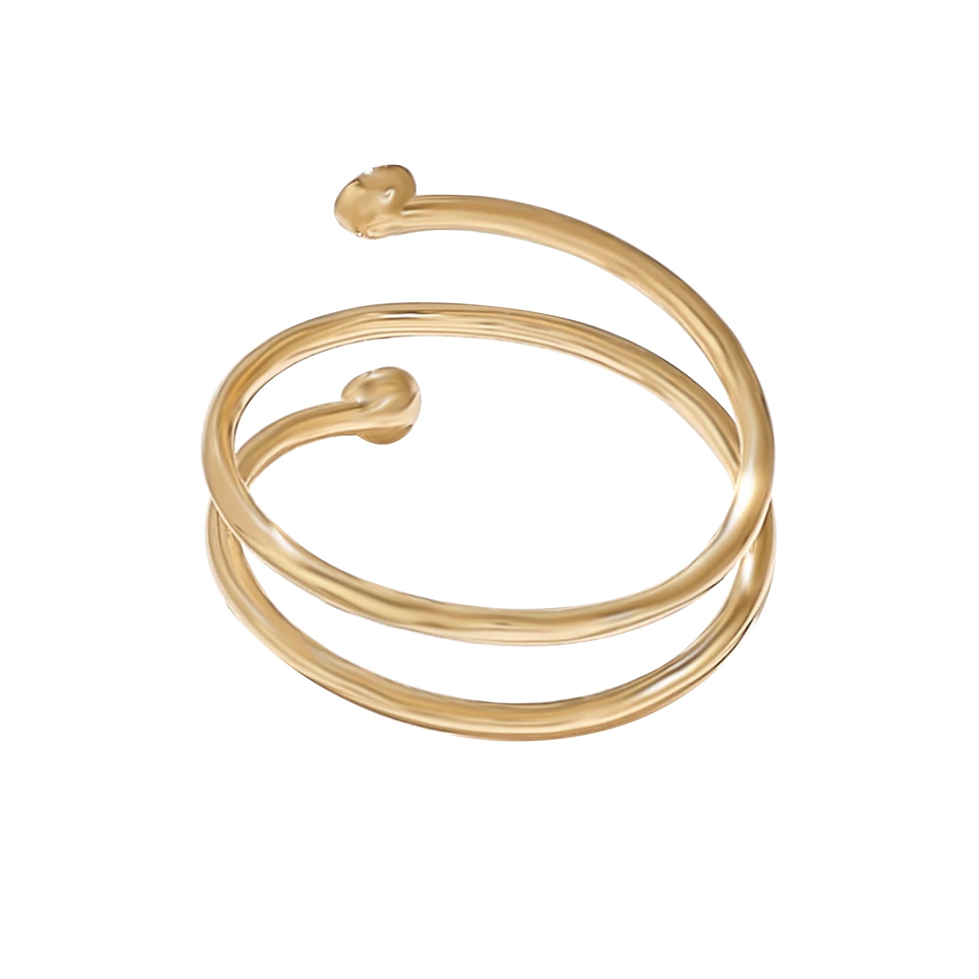 Women's Real Gold Spiral Ring with Bezel Diamonds