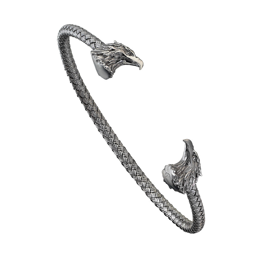 Eagle Cuff Bracelet - Solid Silver - Gunmetal
