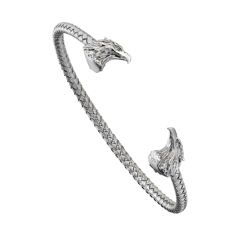 Eagle Cuff Bracelet - Solid Silver - Silver