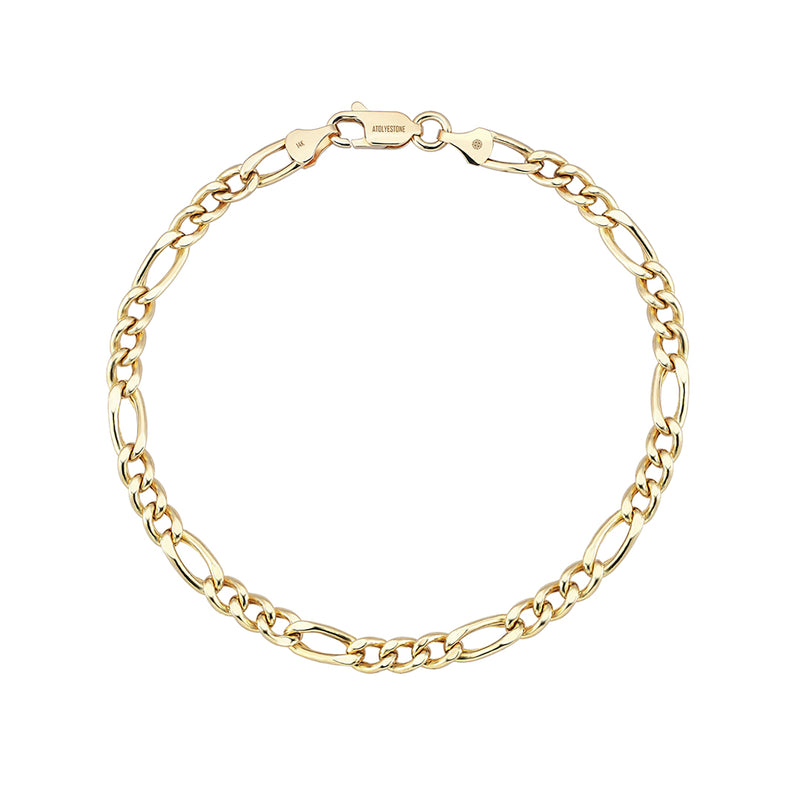 14K Yellow Gold Double Curb Link Bracelet 8 inches 3.8mm 7.69 gm 65195 Mens  Gold Yellow Gold 14k