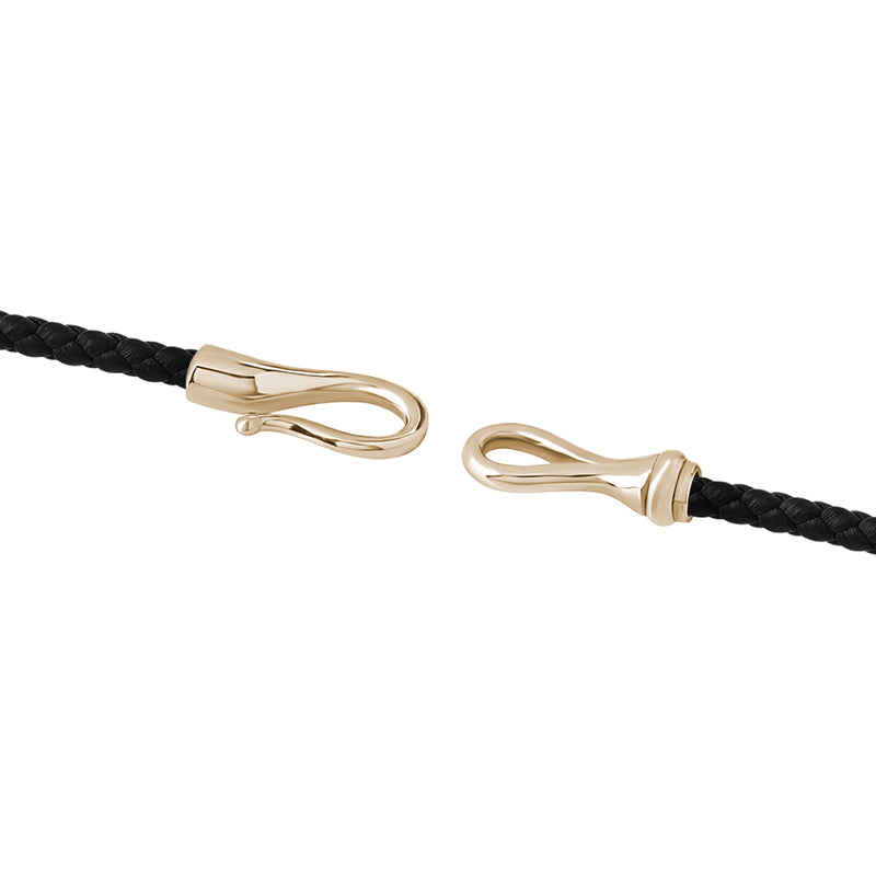 Fish Hook Triple Wrap Leather Bracelet in Gold