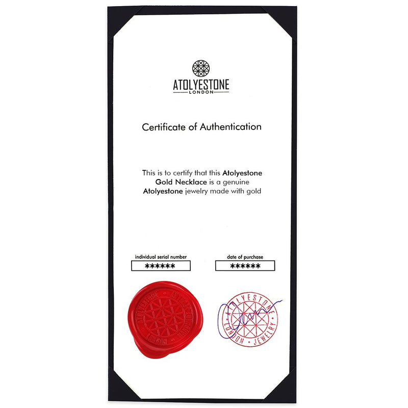Atolyestone Gold Pendant Certificate