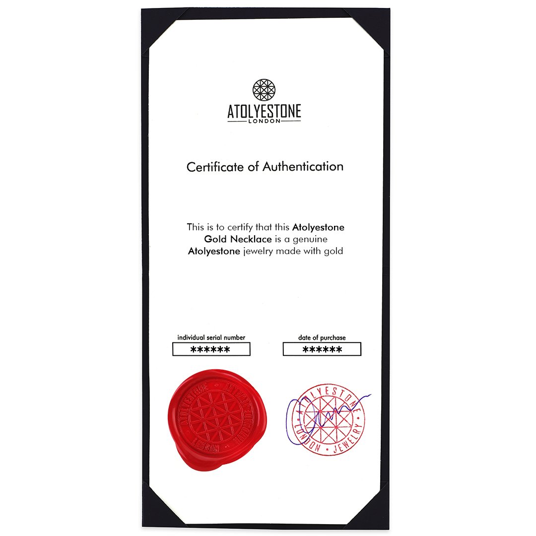 Atolyestone Gold Pendant Certificate
