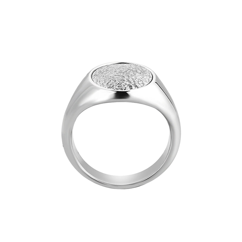 10K White Gold Pinky Signet Ring for Men