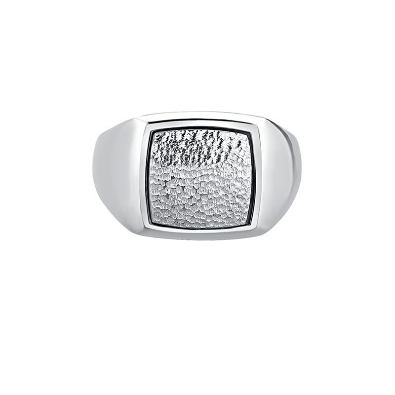 Men's Square Signet Ring - Sterling Silver