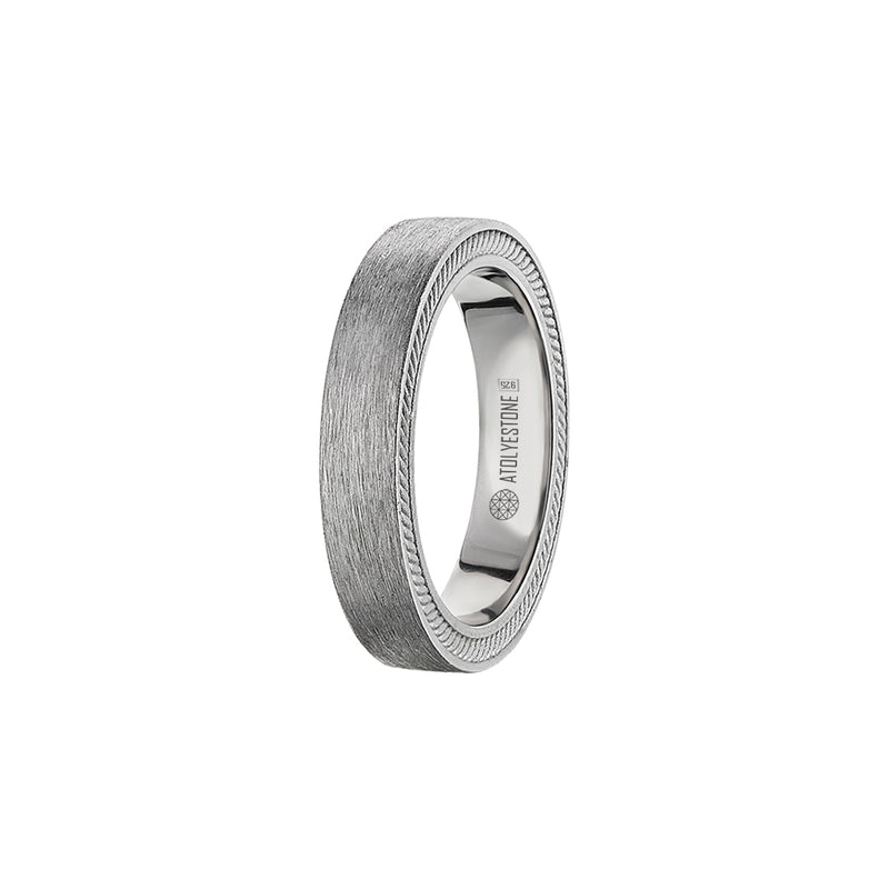 Men's Real White Gold Hidden Rope Band Ring