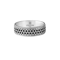 Honeycomb Band Ring in Silver