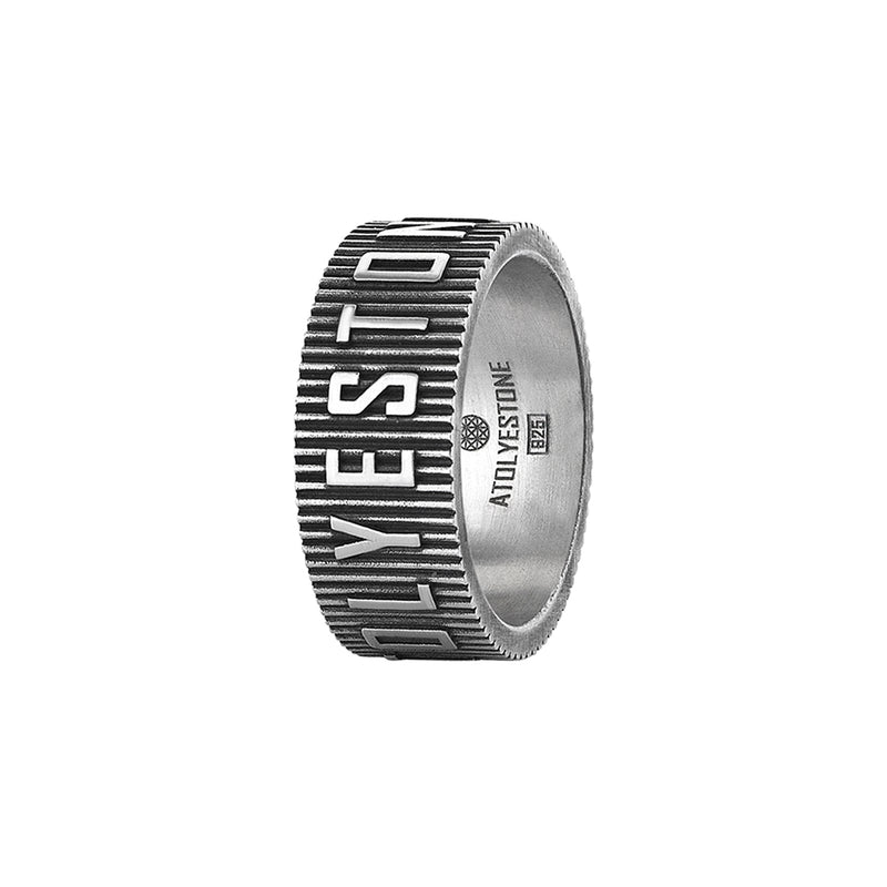 Men's 925 Sterling Silver Iconic-Atolyestone-Band-Ring 