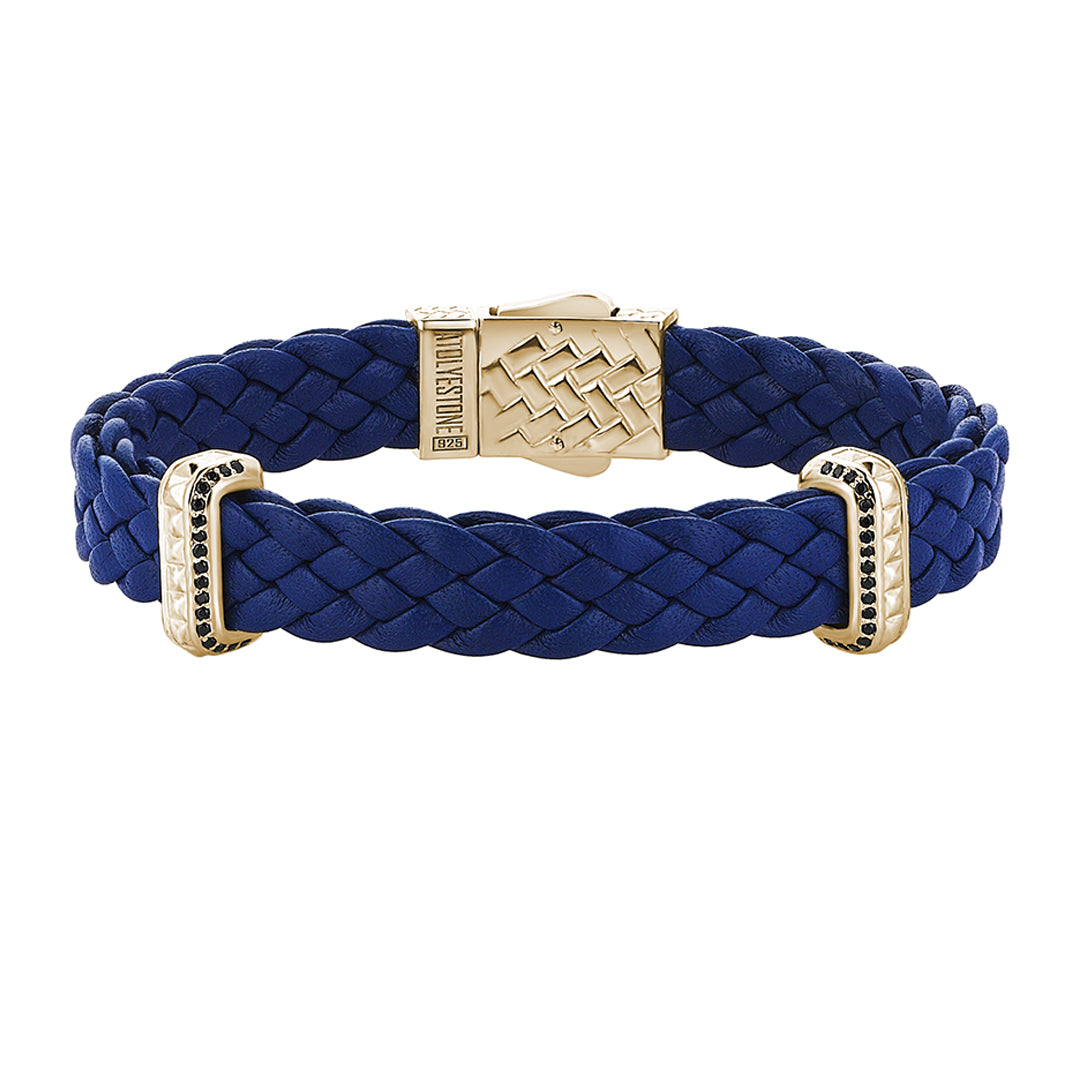 Iconic Elements Leather Bracelet in Silver