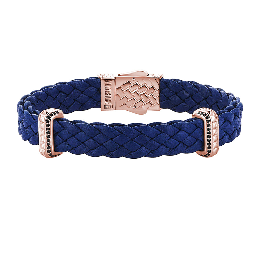 Iconic Elements Leather Bracelet in Silver